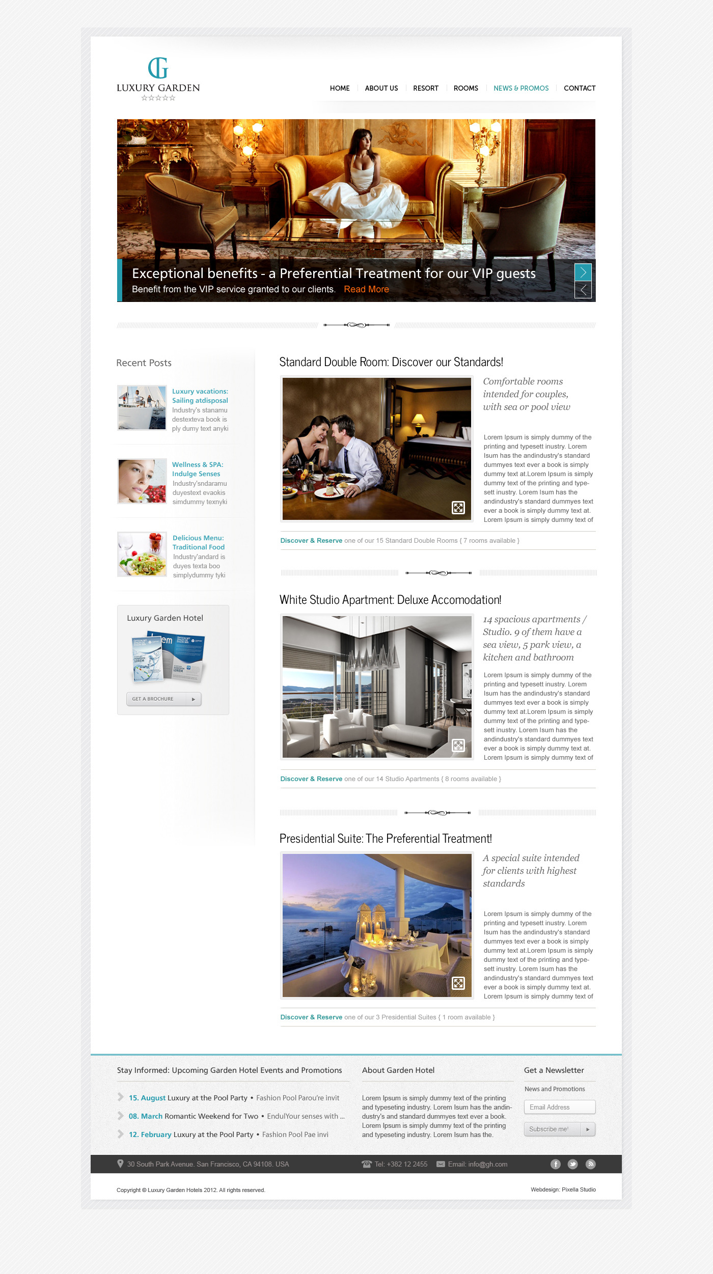 Hotel Booking PSD Template - SkyLine